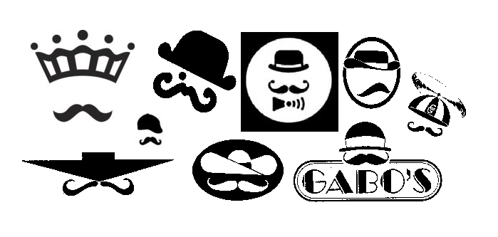 mustache face logos